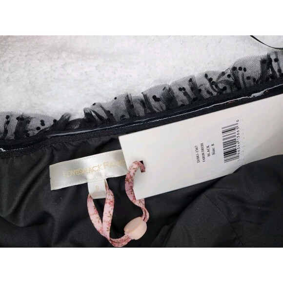 NWT LoveShackFancy Faron Bow Tulle Mini dress Party Cocktail Size 8 Black - Picture 10 of 15